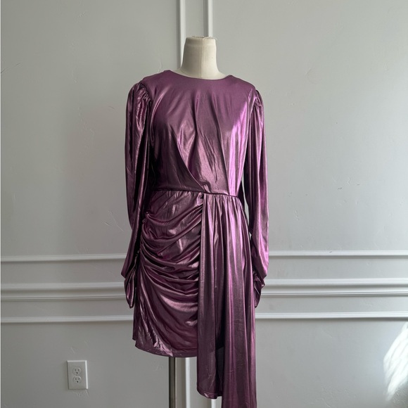 ELLIATT 
Avalee Metallic Long Sleeve Cocktail Dress - Violet - Picture 4 of 5